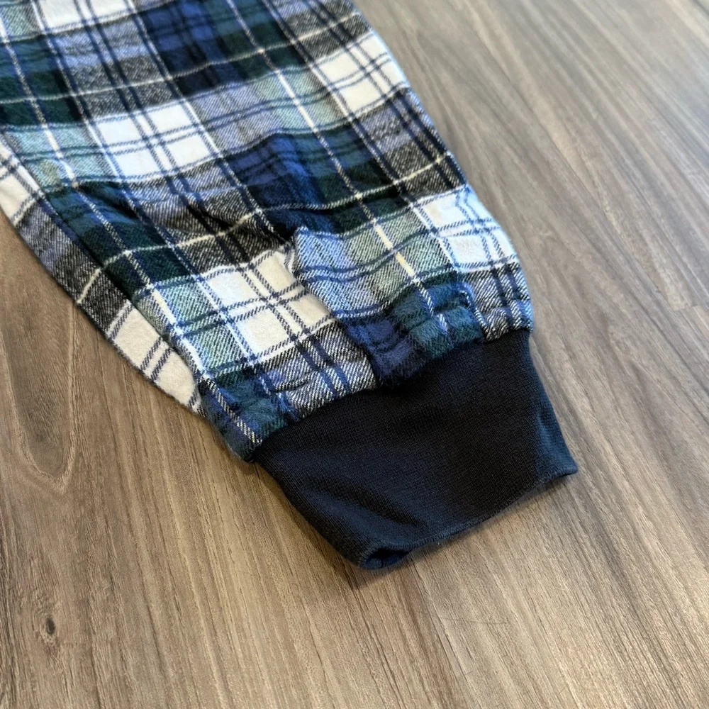 Vermont Flannel Blue Plaid Jogger Pants - Picture 10 of 11